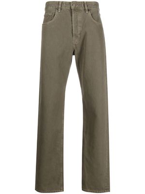 Jacquemus logo-patch straight-leg trousers - Green