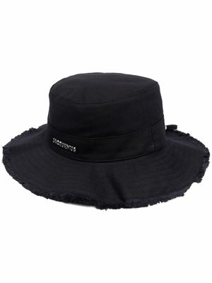 Jacquemus logo-plaque wide-brim hat - Black