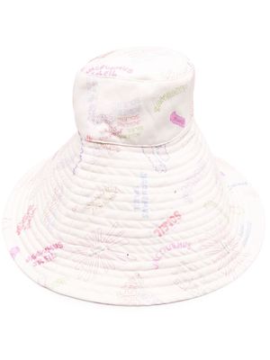 Jacquemus logo-print bucket hat - Neutrals