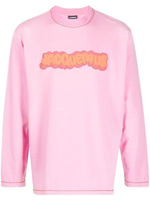 Jacquemus logo-print long-sleeve T-shirt - Pink