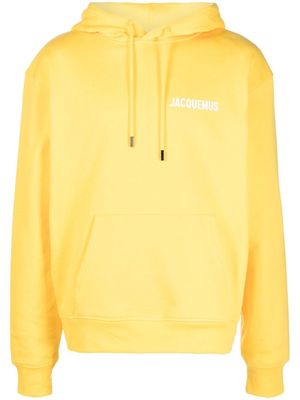 Jacquemus logo-print organic cotton hoodie - Yellow