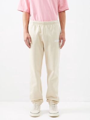 Jacquemus - Logo-print Organic Cotton-jersey Track Pants - Mens - Light Beige