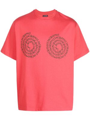 Jacquemus logo swirl-print cotton T-shirt - Red