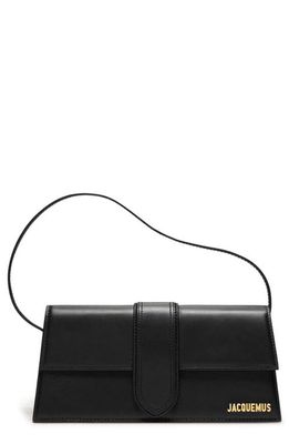 Jacquemus Long Le Bambino Leather Shoulder Bag in 990 Black