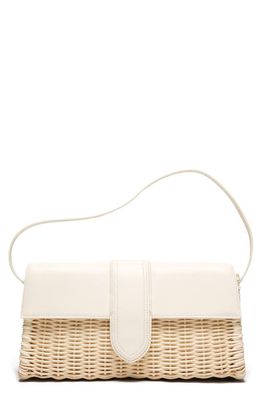 Jacquemus Long Le Bambino Woven Wicker Shoulder Bag in Ivory