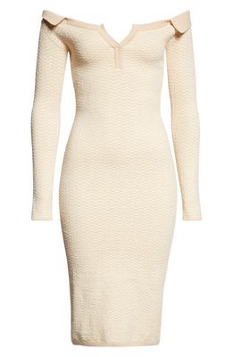 Jacquemus Long Sleeve Cutout Polo Sweater Dress in 015 Multi-Beige