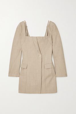 Jacquemus - Maniu Cutout Wool Mini Dress - Neutrals Jacquemus - Maniu Cutout Wool Mini Dress - Neutrals