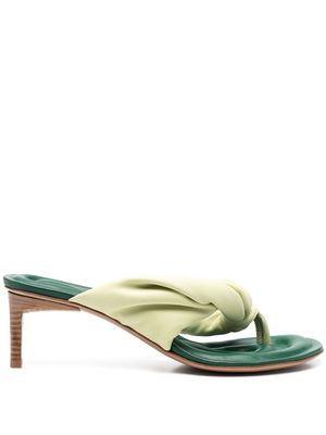Jacquemus Mari twist-detail thong sandals - Green