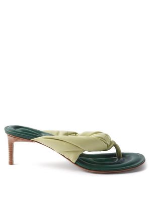 Jacquemus - Mari Twisted-strap Leather Mules - Womens - Green