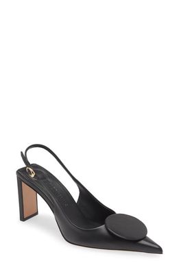 Jacquemus Mismatched Pointed Toe Slingback Pumps in Black