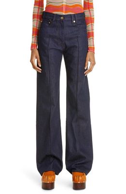 Jacquemus Nimes Embroidered Pocket Jeans in 38B Navy/Brown