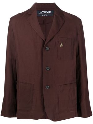 Jacquemus notched lapels single-breasted jacket - Brown