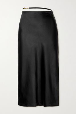 Jacquemus - Notte Embellished Satin Midi Skirt - Black