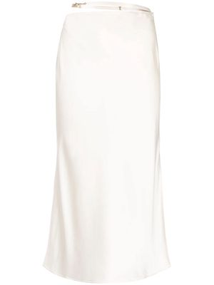 Jacquemus Notte side-slit midi skirt - White
