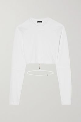 Jacquemus - Pino Cropped Cutout Cotton-jersey T-shirt - White