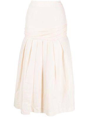Jacquemus pleated full skirt - White