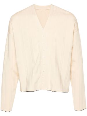 Jacquemus pleated ribbed cardigan - Neutrals