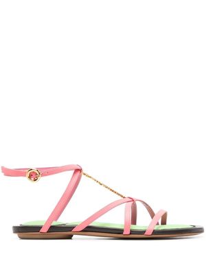 Jacquemus Pralu strappy flat sandals - Pink