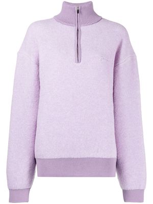 Jacquemus quarter-zip knitted jumper - Purple