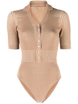 Jacquemus ribbed button-front knitted top - Brown