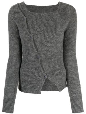 Jacquemus ribbed buttoned jumper - Grey