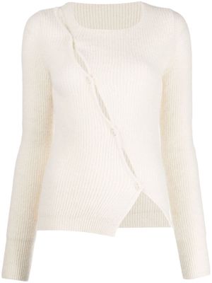 Jacquemus ribbed buttoned jumper - Neutrals