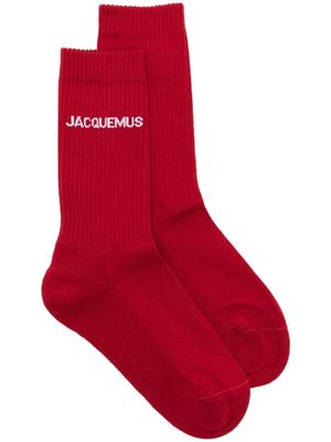 Jacquemus ribbed-knit ankle socks - Red