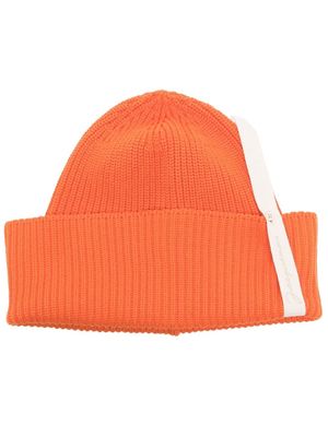 Jacquemus ribbed-knit beanie hat - Orange