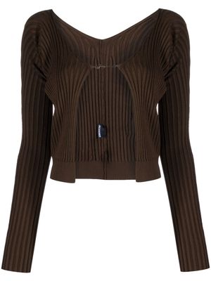 Jacquemus ribbed-knit cardigan - Brown