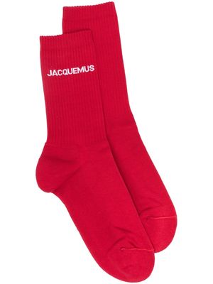 Jacquemus ribbed-knit cotton-blend socks - Red