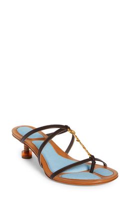 Jacquemus Round Toe Sandal in 890 Midnight Brown