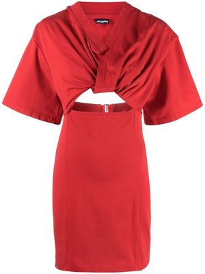 Jacquemus ruched cut-out minidress - Red