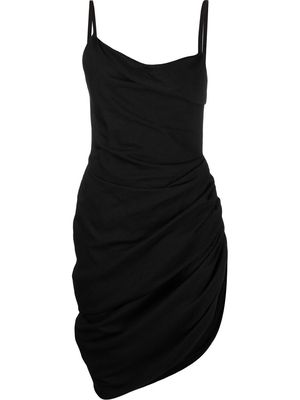 Jacquemus Saudade asymmetric ruched dress - Black