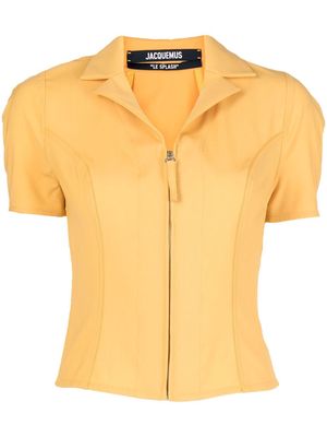 Jacquemus short-sleeve zip-front shirt - Yellow