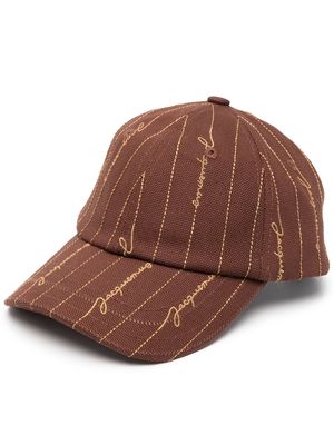 Jacquemus Signature logo-embroidery cap - Brown