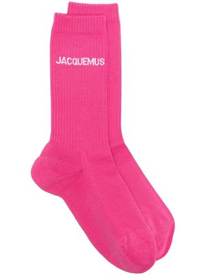 Jacquemus Signature logo-jacquard ribbed socks - Pink