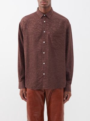 Jacquemus - Simon Floral-jacquard Shirt - Mens - Brown Multi