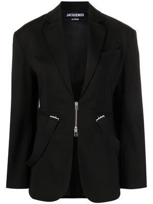 Jacquemus single-breasted zip-fastening blazer - Black