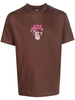 Jacquemus slogan-print T-shirt - Brown