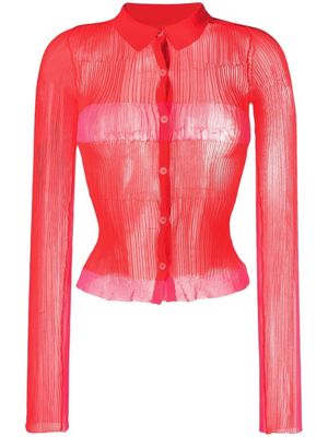 Jacquemus Sognu pleated long-sleeve shirt - Red