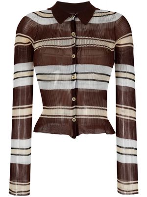 Jacquemus Sognu pleated sheer shirt - Brown