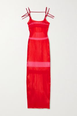 Jacquemus - Sognu Striped Recycled Ribbed-knit Maxi Dress - Red