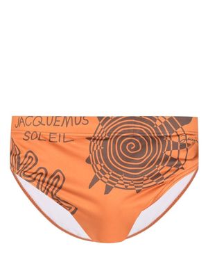 Jacquemus solar-print swim briefs - Orange