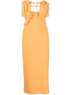 Jacquemus strap-detail sleeveless dress - Orange