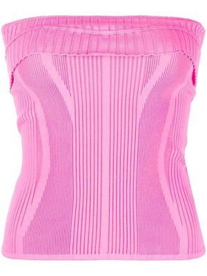 Jacquemus strapless knitted top - Pink