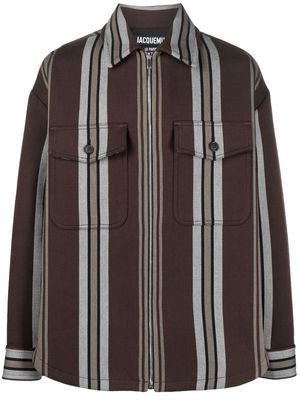 Jacquemus striped shirt jacket - Brown