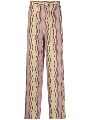 Jacquemus striped wide-leg trousers - Brown