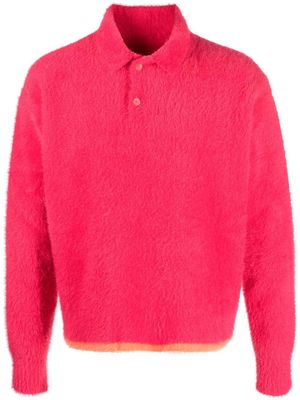 Jacquemus textured polo jumper - Pink