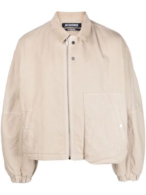 Jacquemus Trivela zip-up shirt jacket - Neutrals