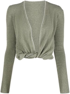 JACQUEMUS twist-detail knitted top - Green